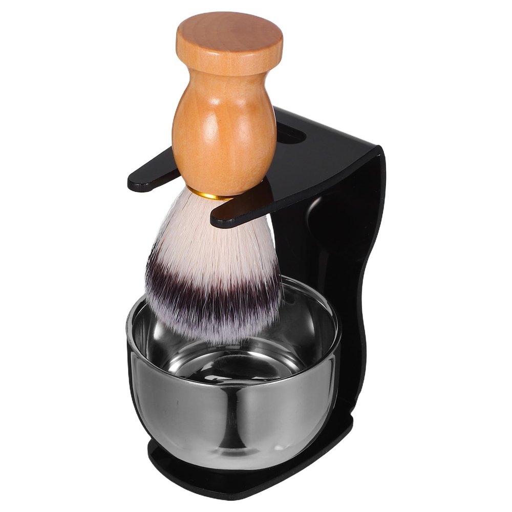 Men's Shaving Brush Set with Bowl and Stainless Steel Stand, 1 Set