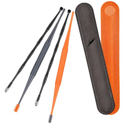 STOBAZA Earwax Remover, Portable Ear Cleaning Tool, 2-Piece Stainless Steel and Soft Silicone Set