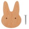 RUNROTOO Rabbit-Shaped Wooden Cabinet Knob, Khaki Beech Wood Handle for Drawers and Wardrobes view 1