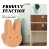 RUNROTOO Rabbit-Shaped Wooden Cabinet Knob, Khaki Beech Wood Handle for Drawers and Wardrobes view 3