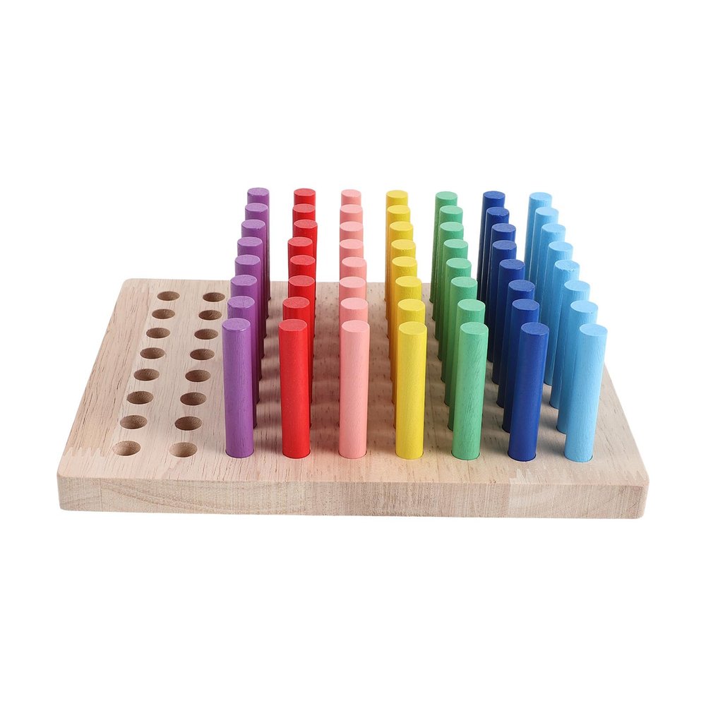 COLLBATH Hand Therapy Wooden Pegboard for Finger Coordination and Grip Strength