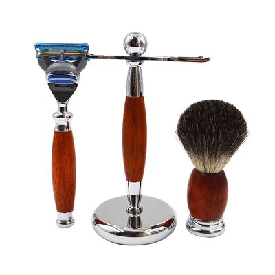 ROHCGHC Shaving Brush and Razor Stand Set with Metal Handle