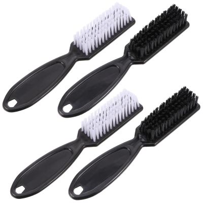 CORHAD 4-Piece Nylon Barber Brush Set for Loose Hair, White Cleaning Brushes with Smooth Surface