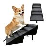 Foldable Dog Stairs, 15.7-Inch Heavy-Duty Pet Steps, Neutral Gray view 1