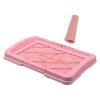 ZGUZMCMK Dog Toilet Training Tray with Grid, Puppy Potty Mat, Robust PP, 5.5 cm Raised Sides, Light Pink view 1