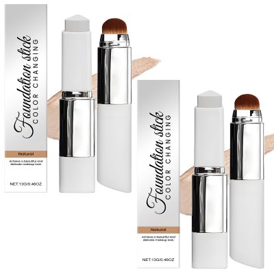 Facelove 2-Piece Foundation Stick with Brush, 2-in-1, Color-Changing, SPF 15