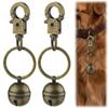 QEAS 2-Pack Retro Brass Pet Bells with Key Rings view 2