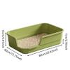 Large Open-Top Cat Litter Box with Scoop, Green view 2