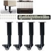 Furniture Casters, Set of 4, Height-Adjustable 17.8–25 cm, Telescoping Legs, Quiet, 360° Swivel, Removable, with Brakes view 2