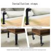 Furniture Casters, Set of 4, Height-Adjustable 17.8–25 cm, Telescoping Legs, Quiet, 360° Swivel, Removable, with Brakes view 4