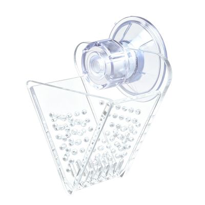 Fish Feeding Bowl | Transparent Acrylic Worm Feeder with Suction Cup