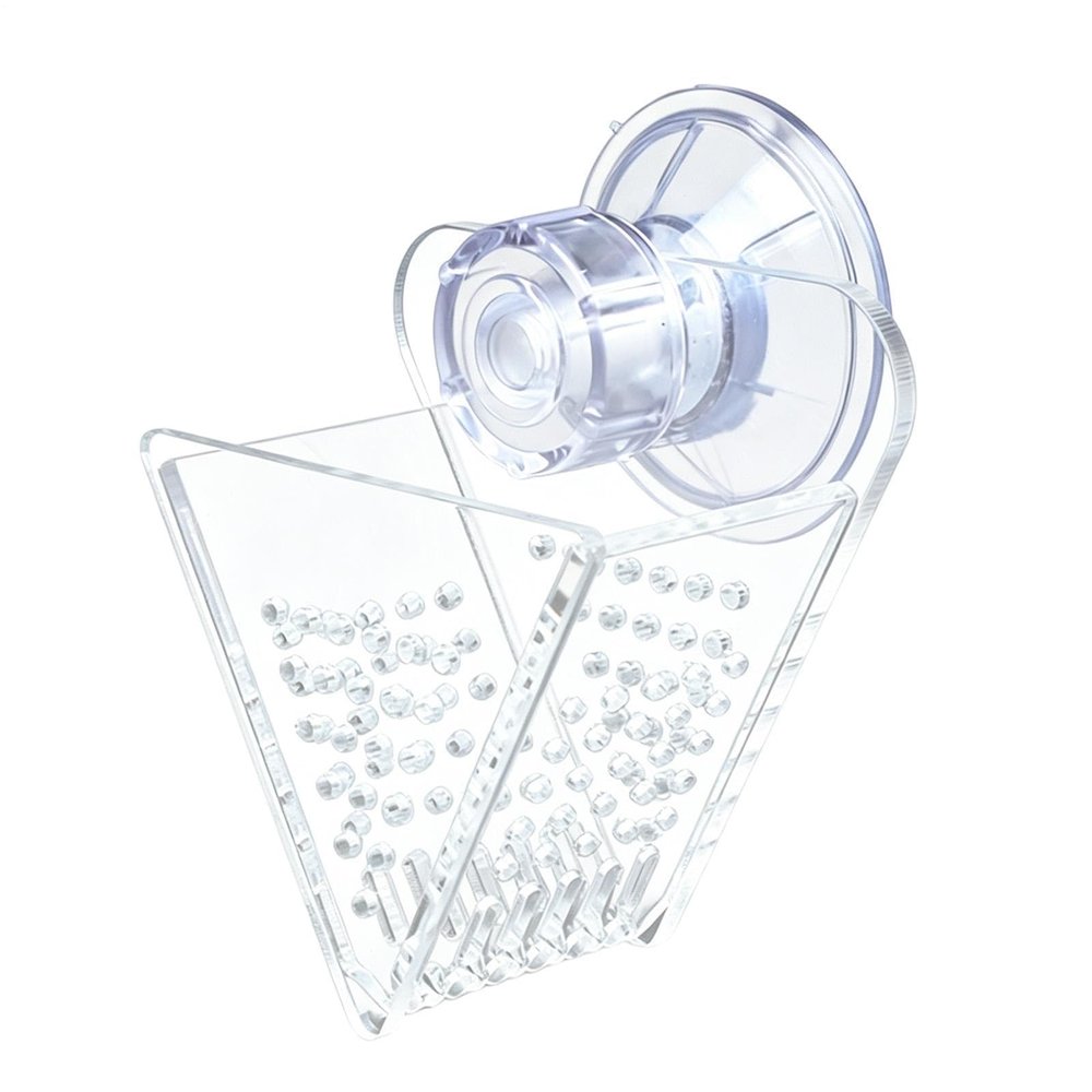 Fish Feeding Bowl | Transparent Acrylic Worm Feeder with Suction Cup