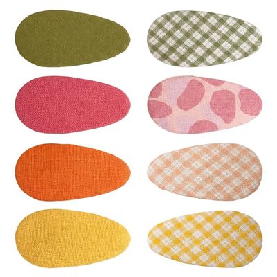 RAMGLYO 8-Piece Fabric Water-Drop Hair Clip Set for Girls, 3 cm