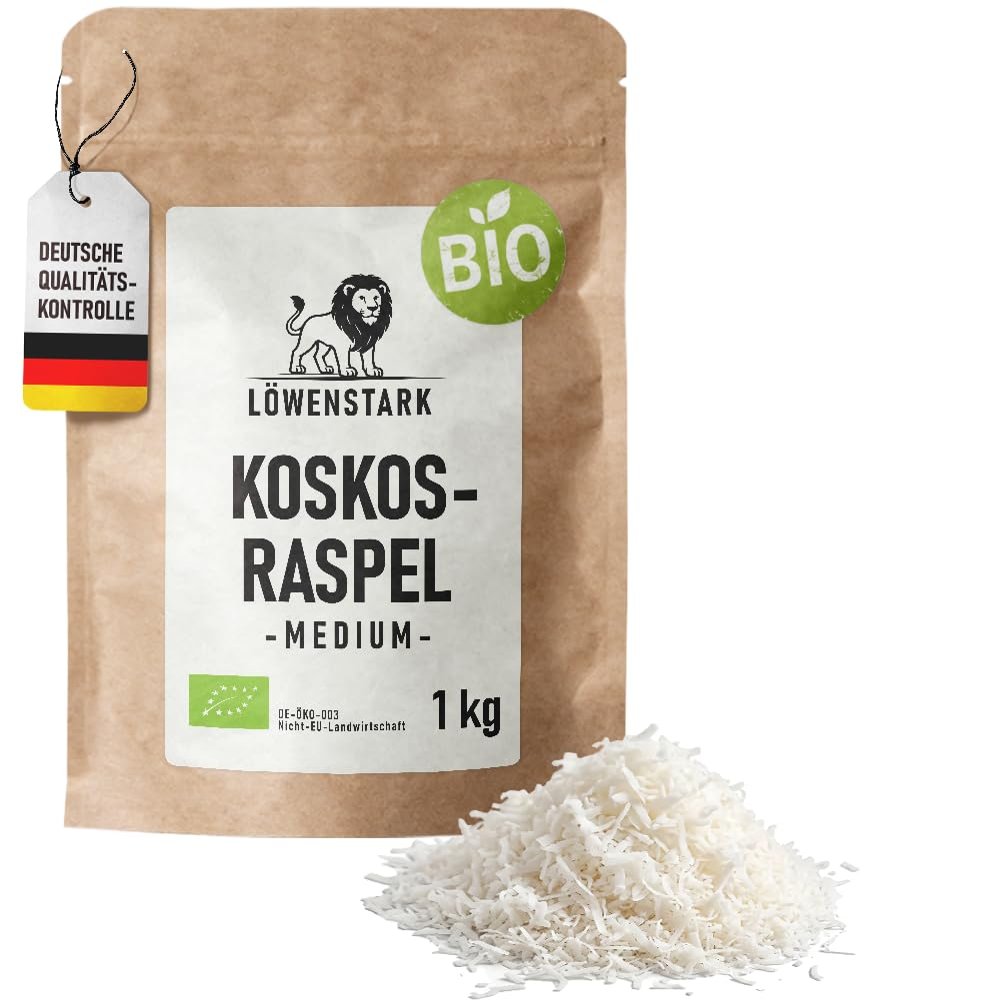 Organic Medium Coconut Flakes, 1 kg – Mild, Sweet-Milky Flavor, Vegan