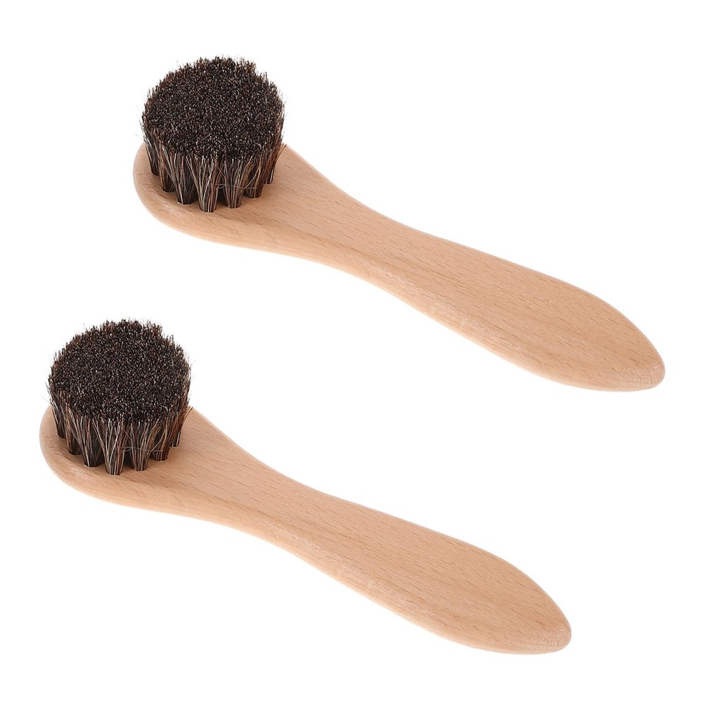 2-Pack Rabbit Brushes with Soft Bristles and Wooden Handles