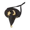 OPPWONG Hamster Hat, Moon-Star Pattern, Small Pet Cylinder for Turtles, Lizards, Geckos, Adjustable Chin Strap, High-Quality Short Plush Material (Black) view 2