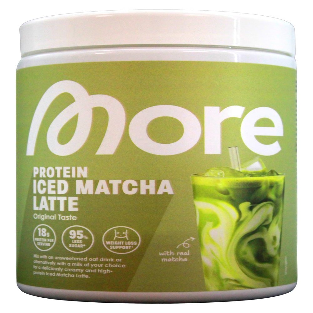 More Protein Iced Matcha Latte Drink Powder, 3 x 300 g