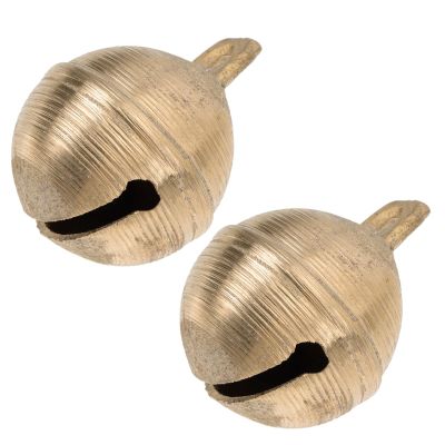 CVUTOVO Brass Pet Bells, Gold, 2-Pack, for Dogs, DIY Crafts, and Pet Collars