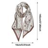 Elegant Long Floral Silk Scarf, White, One Size view 2
