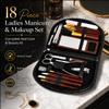18-Piece Manicure and Makeup Set for Women in Black Zipper Case view 2