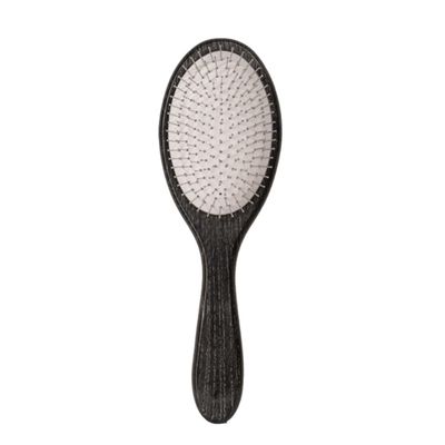 Paddle Hair Brush, Massage Comb, Detangling Hairdressing Brush with Metal Bristles, Antistatic, Black