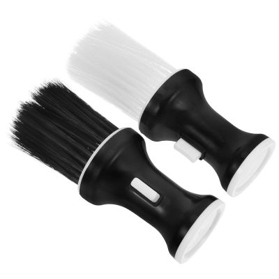 Barber Powder Brushes, White, 2-Pack