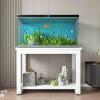 Generic Sturdy Two-Tier Aquarium Stand for Living Room, White Steel Frame and Wood Tabletop, Reptile Shelf for Home Office, 120 x 50 cm (47.25 x 19.75 in.) view 1