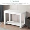Generic Sturdy Two-Tier Aquarium Stand for Living Room, White Steel Frame and Wood Tabletop, Reptile Shelf for Home Office, 120 x 50 cm (47.25 x 19.75 in.) view 2