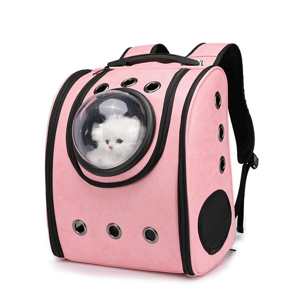 Cat Carrier Backpack Space Capsule Bubble, Portable Waterproof Handbag for Cats and Small Dogs, Pink