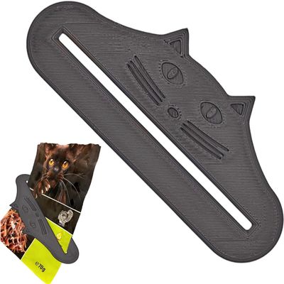 Generic Pet Food Bag Squeezer, Wet Food Dispensing Aid, Plastic Portable Tool for Easy Portioning at Home, Travel or Camping (Black)