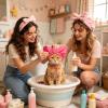 Cat Shower Cap & Dog Ear Wrap view 3
