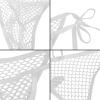 JIAHG Men's Mesh Thong, Transparent Breathable Low-Rise G-String with Drawstring Closure (White) view 4