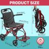 Folding Transport Wheelchair, Lightweight 8.4 kg Aluminum Travel Wheelchair view 2