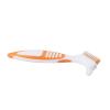 AlpenLife Basics Double-Head Denture Brush for Full Dentures, Plaque Removal Tool for Partial Dentures, Orange view 1