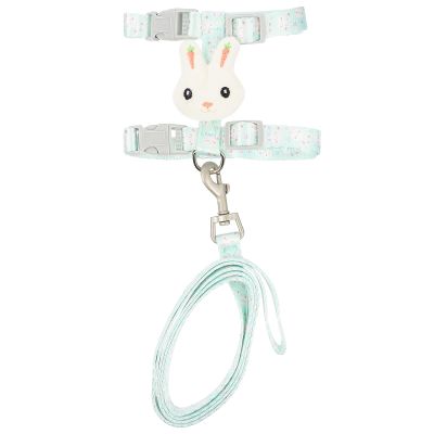 ibasenice Lightweight Nylon Cat Harness with Rabbit Motif, Green