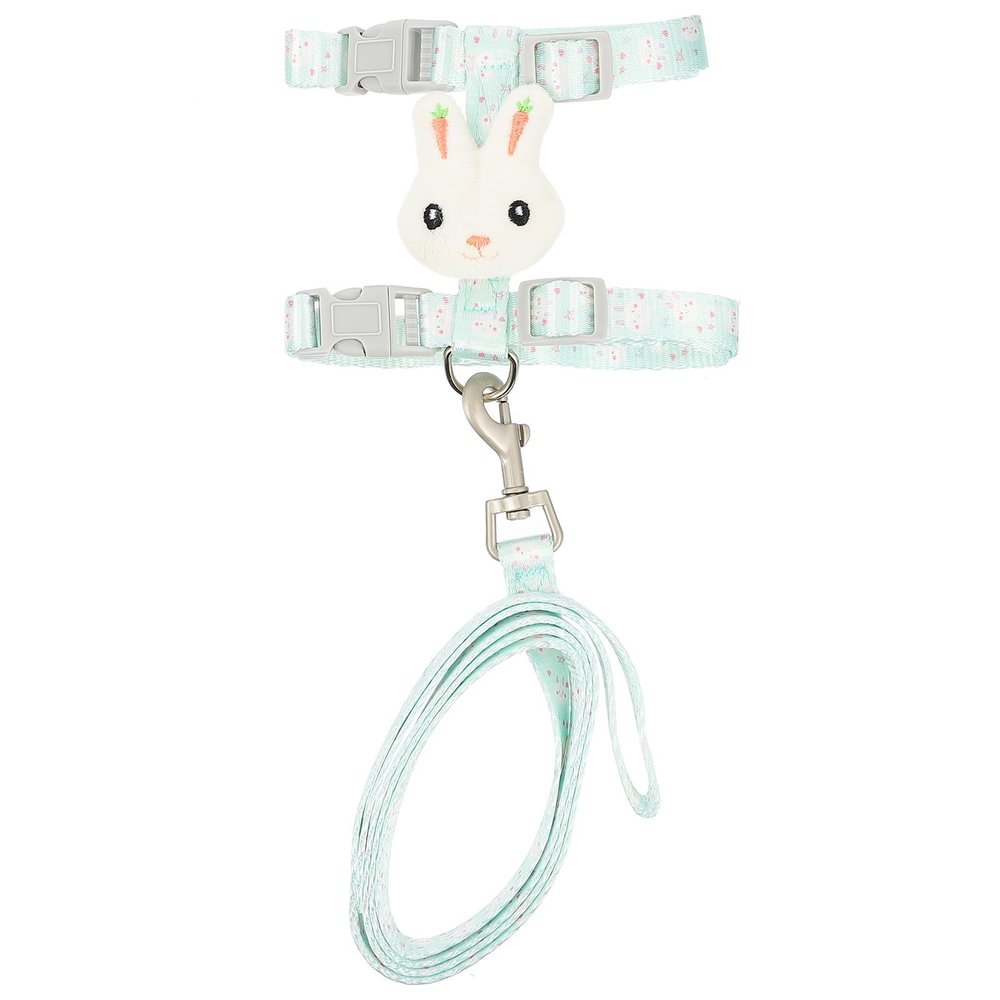 ibasenice Lightweight Nylon Cat Harness with Rabbit Motif, Green
