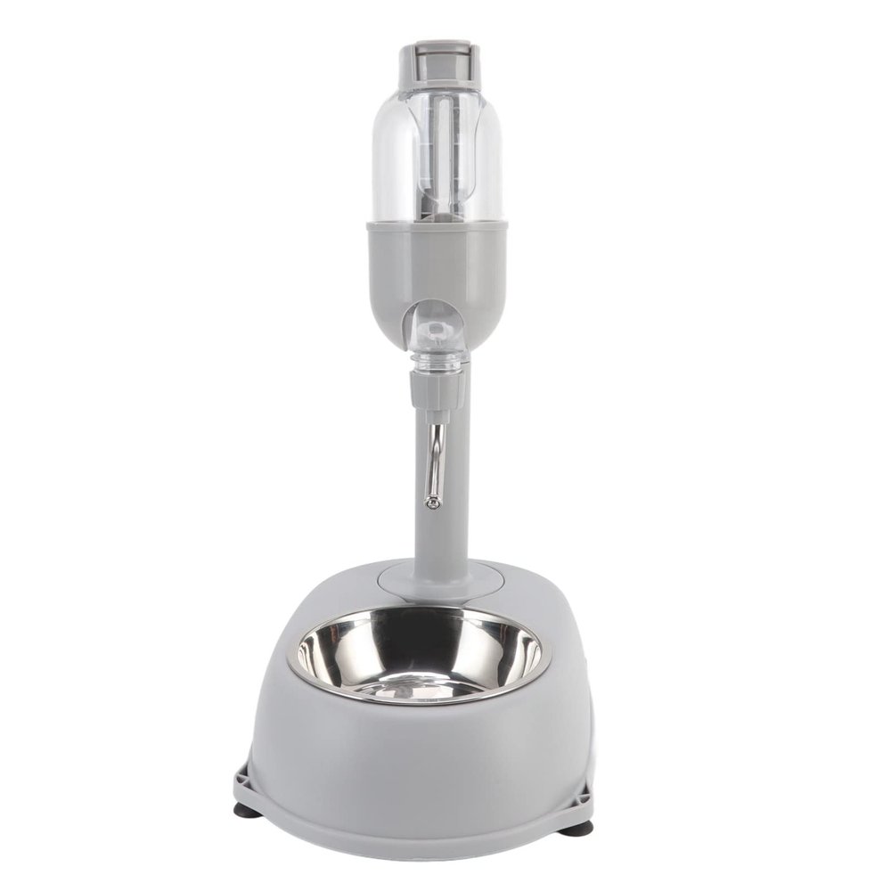 Eacam Automatic Standing Water Dispenser for Pets, Height-Adjustable Cat and Dog Bowl with Suction Base