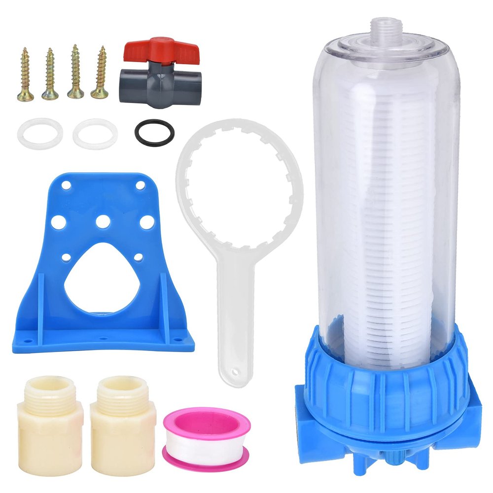 Cerlyiont ABS Poultry Water Filter with Replaceable PP Element, 3/4-Inch Connection