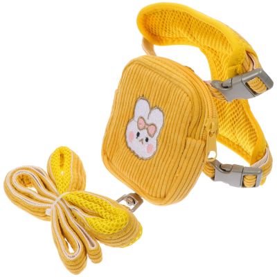 HAKIDZEL Dog Backpack Harness for Small Dogs, Yellow, Polyester, Small