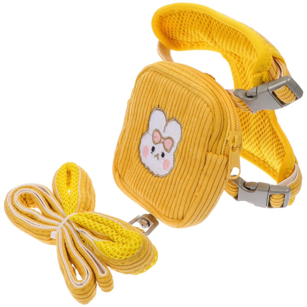 HAKIDZEL Dog Backpack Harness for Small Dogs, Yellow, Polyester, Small