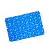 PLAFOPE Reusable Water-Absorbent, Non-Slip Blue Fabric Dog Training Mat with Bone Pattern view 1