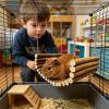 Small Animal Hammock, Wooden Hanging Swing and Resting Place view 2