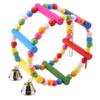 Rengue Wooden Bird Swing Toy with Bells for Small to Medium Parrots view 1