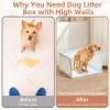 Indoor Dog Litter Box, High-Sided Waterproof Pet Toilet Tray with Splash-Guard Walls and Base, Reusable Training Potty for Small, Medium, and Large Breeds view 4