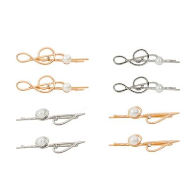 8-Piece Alloy Musical Note Hair Clips for Women and Girls