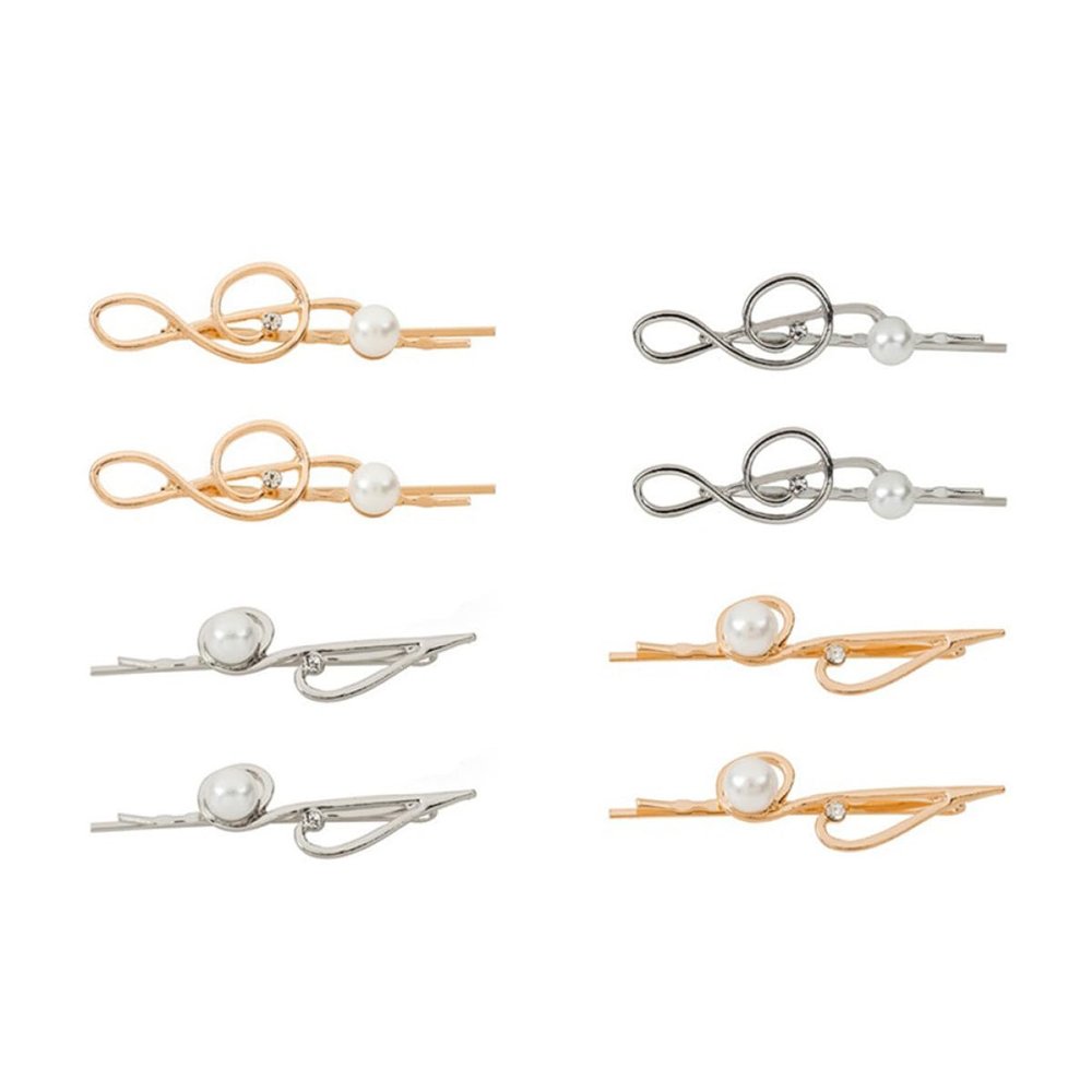 8-Piece Alloy Musical Note Hair Clips for Women and Girls