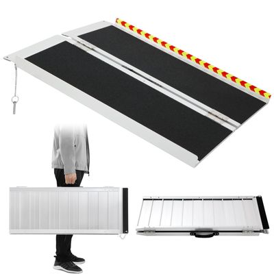 92 cm Wheelchair Ramp, Foldable Portable Anti-Slip Ramp, Load Capacity up to 362 kg, Threshold Ramp for Wheelchairs, Rollators & Mobility Scooters