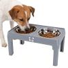 OVAQUIXI Height-Adjustable Elevated Dog Bowl with 2 Stainless Steel Bowls view 2