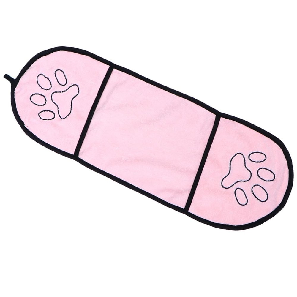 Abaodam Quick-Drying Pink Dog Bath Towel, Superfine Fiber, High Absorbency, Paw Print Design