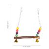 TOVINANNA Colorful Wooden Parrot Swing Toy with Colorful Beads for Small to Medium Birds view 2